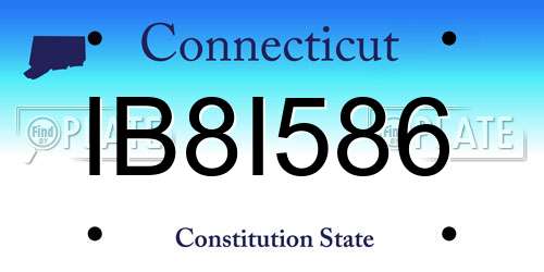 IB8I586 Connecticut License Plate