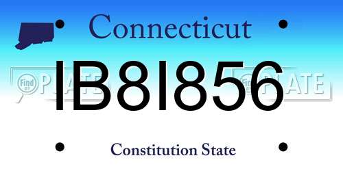 IB8I856 Connecticut License Plate