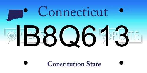 IB8Q613 Connecticut License Plate