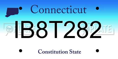 IB8T282 Connecticut License Plate
