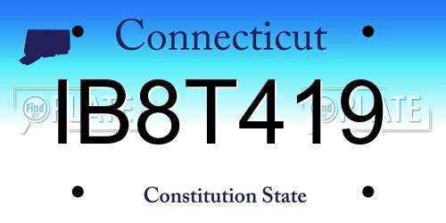 IB8T419 Connecticut License Plate