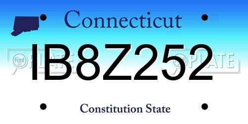 IB8Z252 Connecticut License Plate