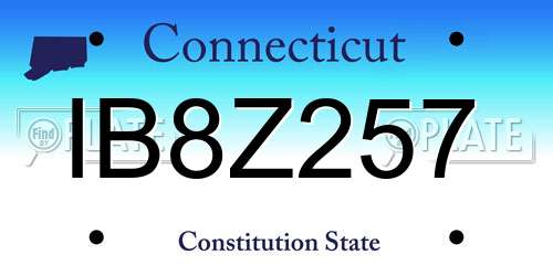 IB8Z257 Connecticut License Plate