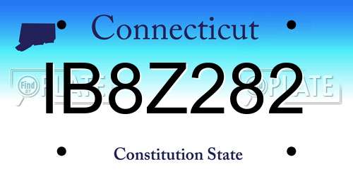 IB8Z282 Connecticut License Plate