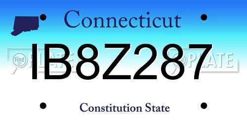 IB8Z287 Connecticut License Plate