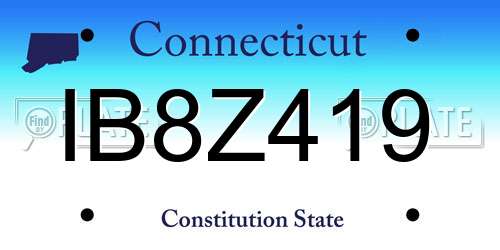 IB8Z419 Connecticut License Plate