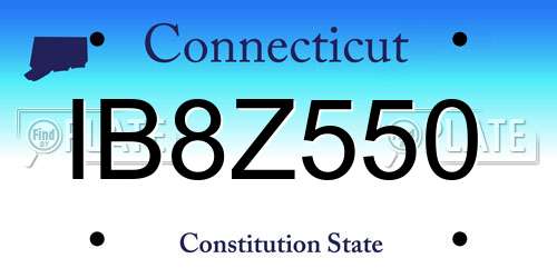 IB8Z550 Connecticut License Plate
