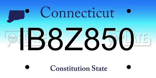 IB8Z850 Connecticut License Plate