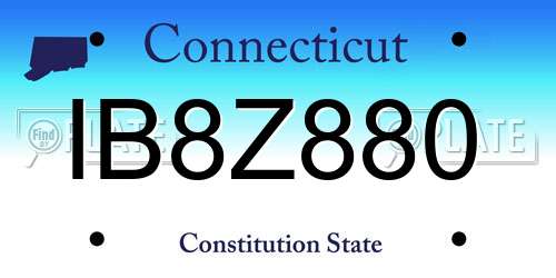 IB8Z880 Connecticut License Plate