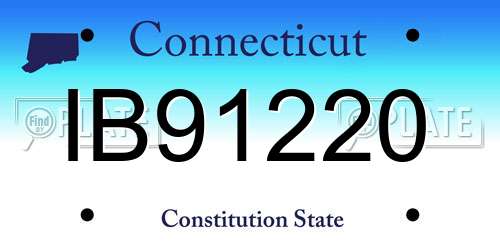 IB91220 Connecticut License Plate