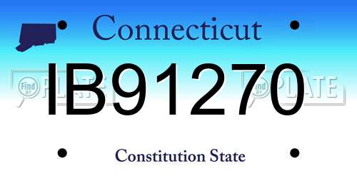 IB91270 Connecticut License Plate