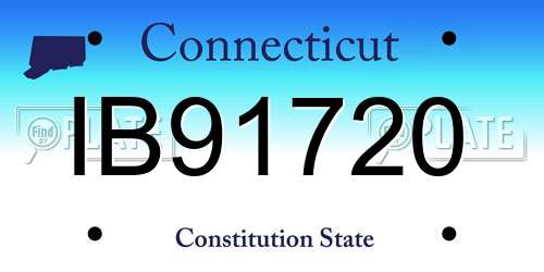 IB91720 Connecticut License Plate