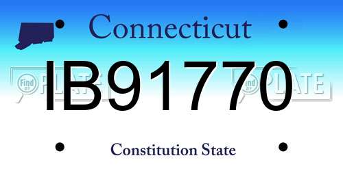 IB91770 Connecticut License Plate