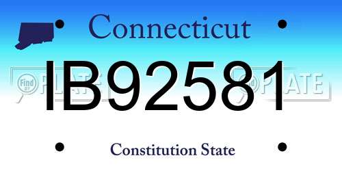 IB92581 Connecticut License Plate