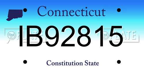 IB92815 Connecticut License Plate