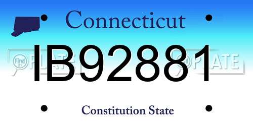 IB92881 Connecticut License Plate