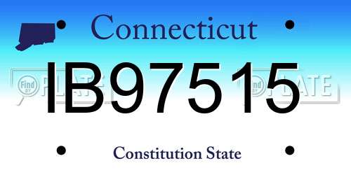 IB97515 Connecticut License Plate