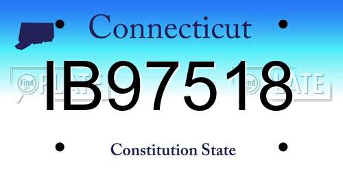 IB97518 Connecticut License Plate