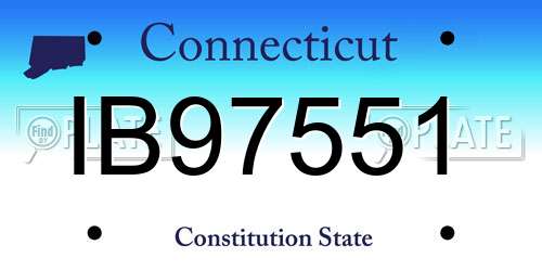 IB97551 Connecticut License Plate