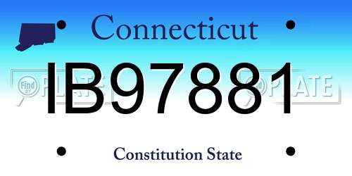 IB97881 Connecticut License Plate