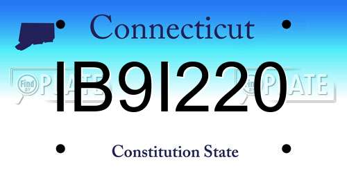 IB9I220 Connecticut License Plate