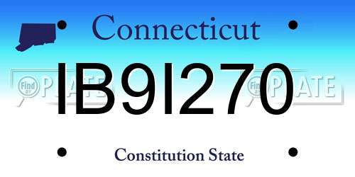IB9I270 Connecticut License Plate