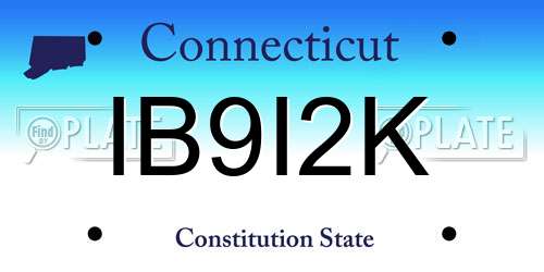 IB9I2K Connecticut License Plate