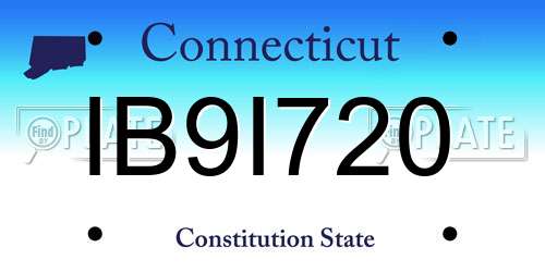 IB9I720 Connecticut License Plate