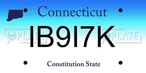 IB9I7K Connecticut License Plate