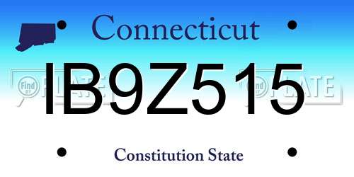 IB9Z515 Connecticut License Plate