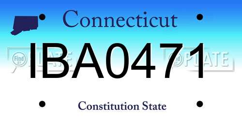 IBA0471 Connecticut License Plate