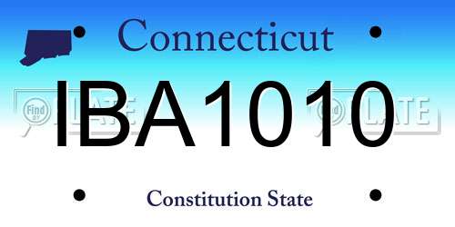 IBA1010 Connecticut License Plate