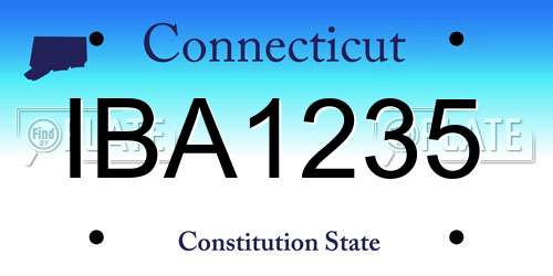IBA1235 Connecticut License Plate