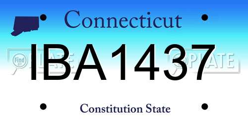 IBA1437 Connecticut License Plate