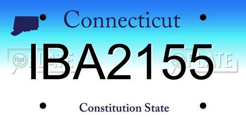 IBA2155 Connecticut License Plate