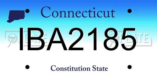 IBA2185 Connecticut License Plate