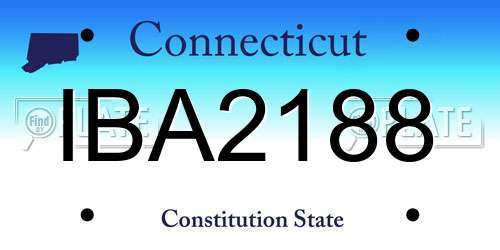 IBA2188 Connecticut License Plate