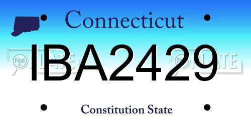 IBA2429 Connecticut License Plate