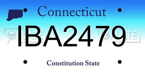 IBA2479 Connecticut License Plate