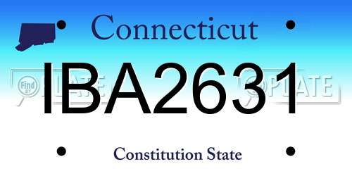 IBA2631 Connecticut License Plate