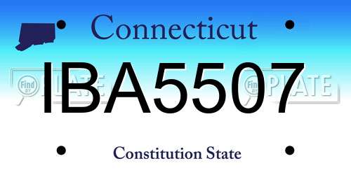 IBA5507 Connecticut License Plate