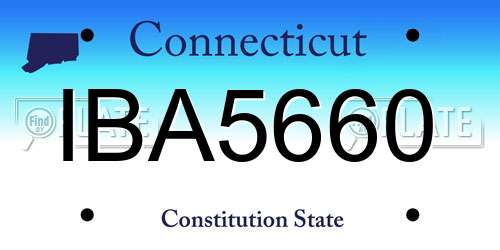 IBA5660 Connecticut License Plate