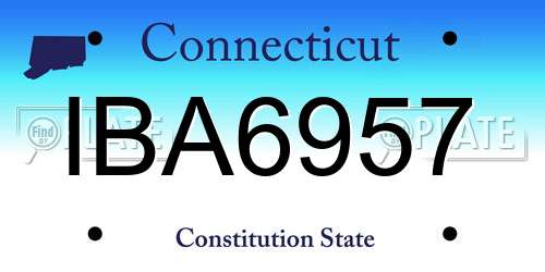 IBA6957 Connecticut License Plate