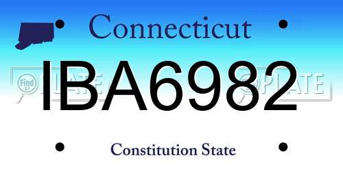 IBA6982 Connecticut License Plate