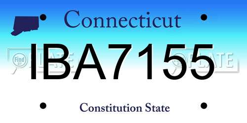 IBA7155 Connecticut License Plate