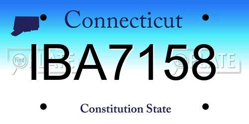 IBA7158 Connecticut License Plate