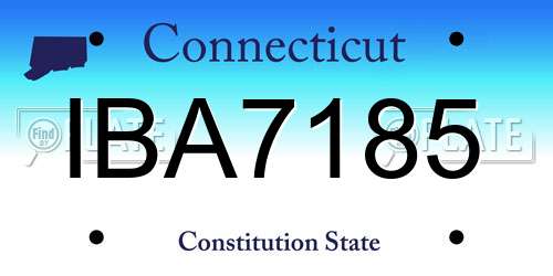 IBA7185 Connecticut License Plate