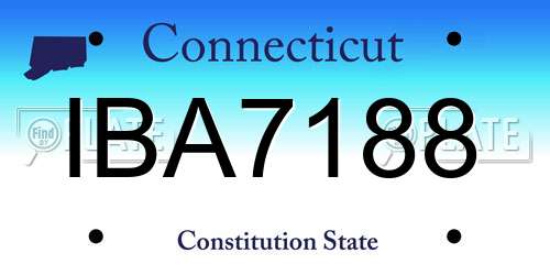 IBA7188 Connecticut License Plate