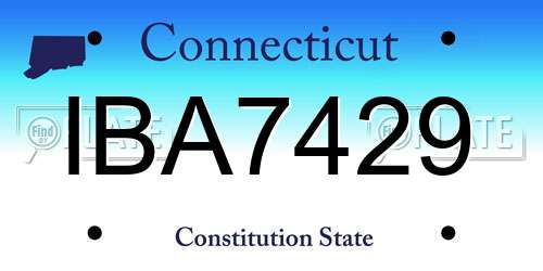 IBA7429 Connecticut License Plate
