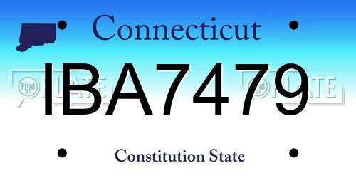 IBA7479 Connecticut License Plate
